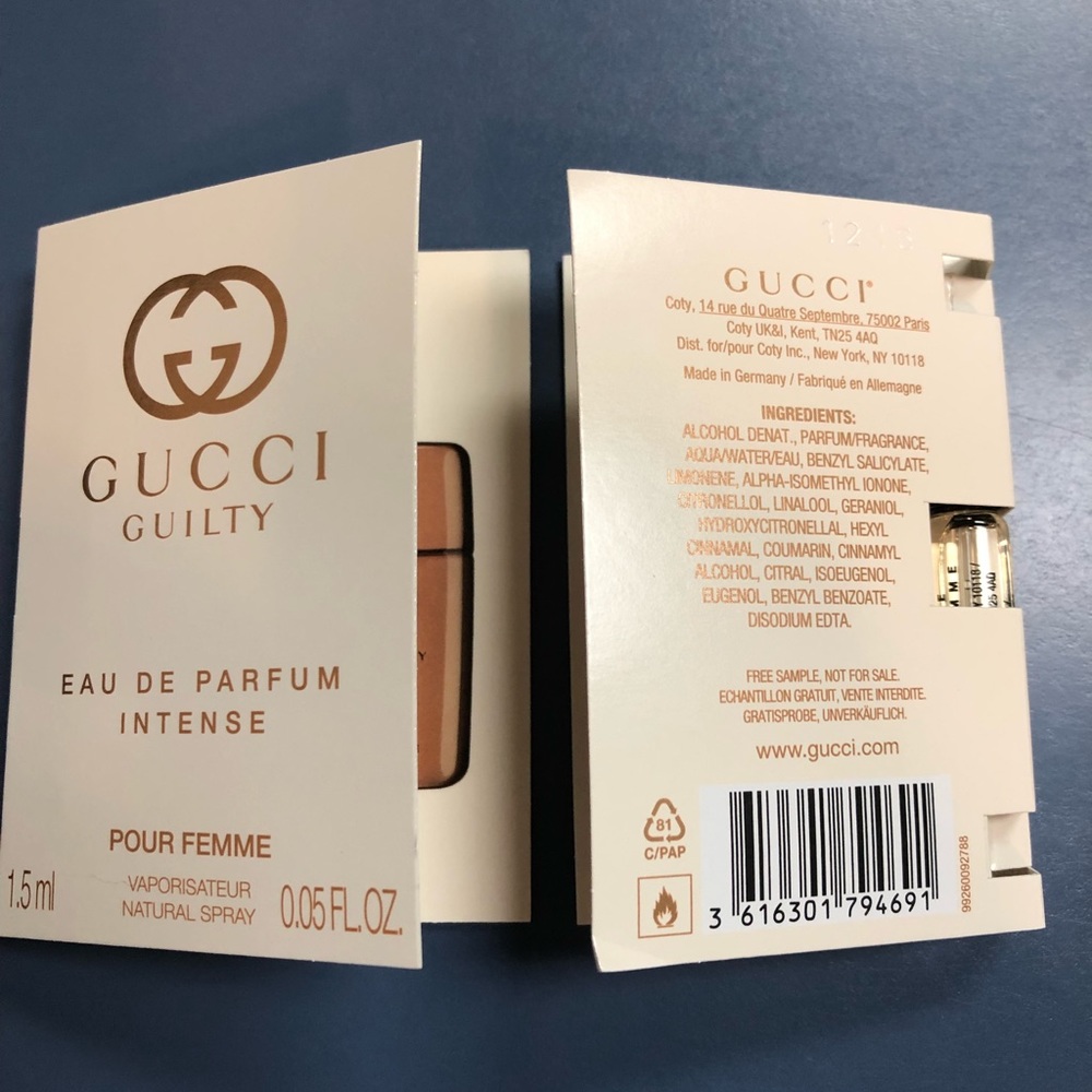 2 Gucci Guilty Pour Femme .05oz Parfum Intense  Samples